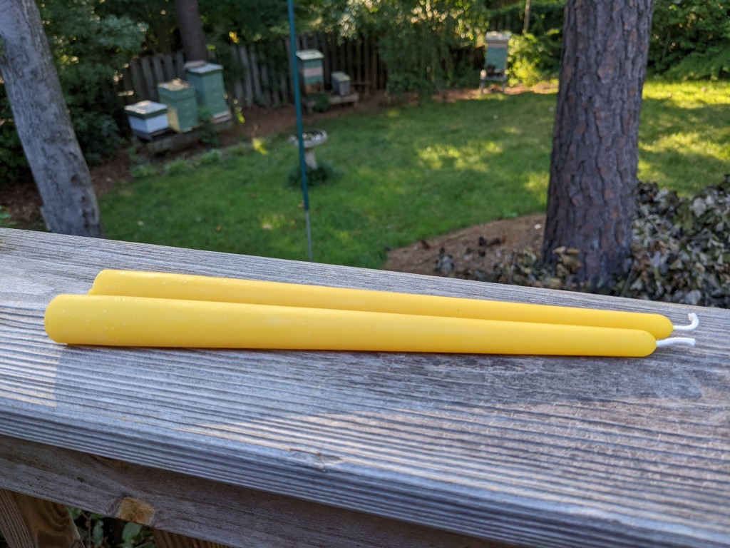10 inch beeswax taper candles