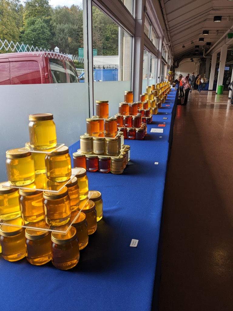 Honey displays at the UK Honey Show October 2022